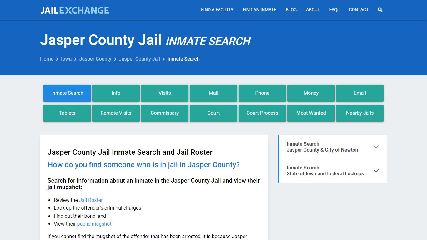Inmate Search: Roster & Mugshots - Jasper County Jail, IA