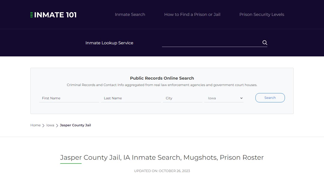 Jasper County Jail, IA Inmate Search, Mugshots, Prison Roster
